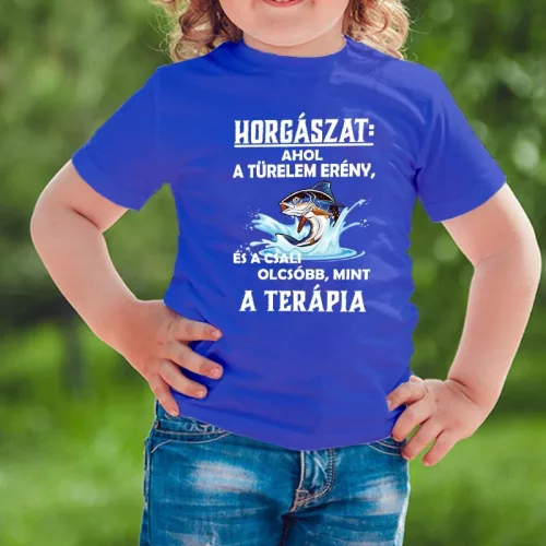 Horgász_ajándék_A_türelem_erény_gyerek_póló_