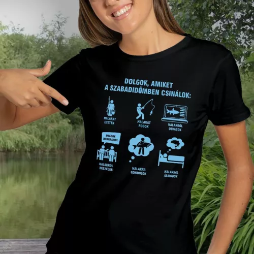 Feliratos_női_póló_Horgászok_szabadideje_