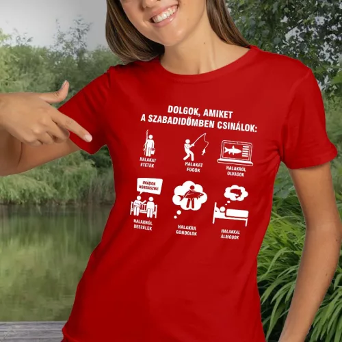 Feliratos_női_póló_Horgászok_szabadideje_