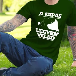 Kapás_legyen_veled_póló_Horgász_ajándék_