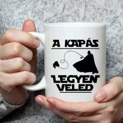 Kapás_legyen_veled_bögre_Horgász_ajándék_