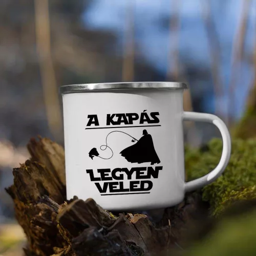 Kapás_legyen_veled_bögre_Horgász_ajándék_