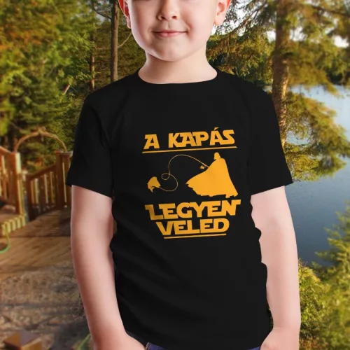Kapás_legyen_veled_Horgász_gyerek_póló_