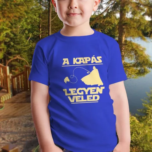 Kapás_legyen_veled_Horgász_gyerek_póló_