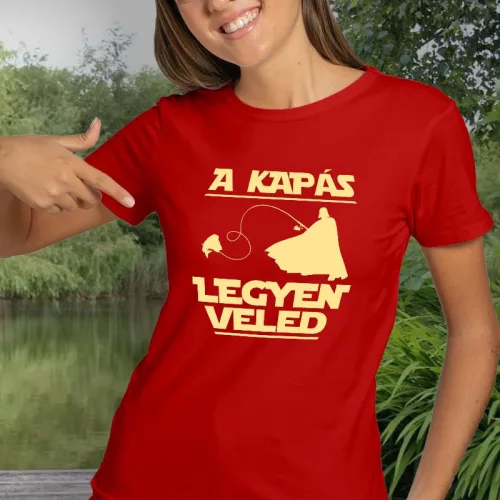 Kapás_legyen_veled_női_póló_Horgász_ajándék_