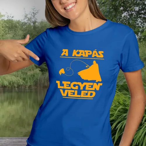 Kapás_legyen_veled_női_póló_Horgász_ajándék_