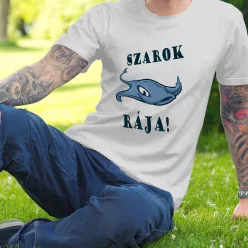 Humoros_horgász_ajándék_Szarok_rája_póló_