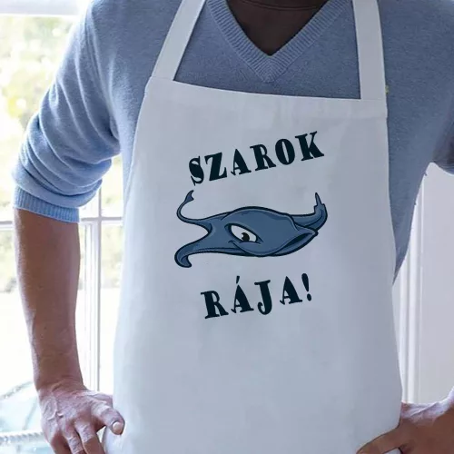 Humoros_horgász_ajándék_Szarok_rája_kötény_