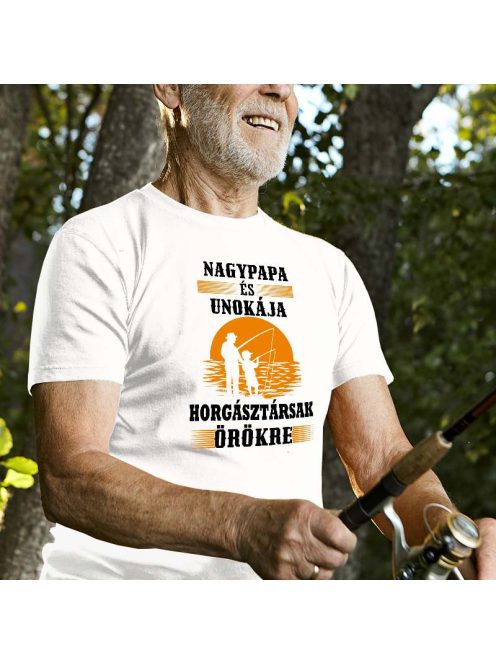 Horgásztársnak póló_Nagypapa és unokája_