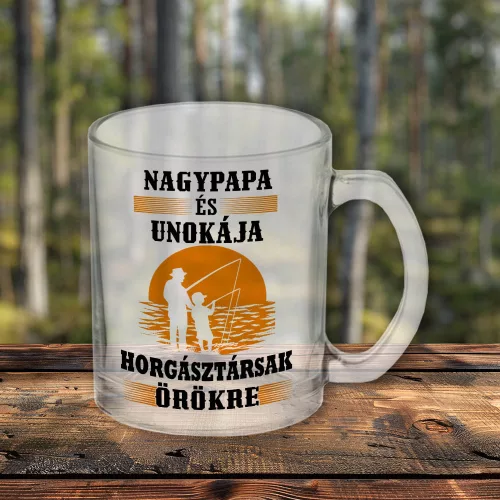 Horgásztársnak_bögre_Nagypapa_és_unokája_