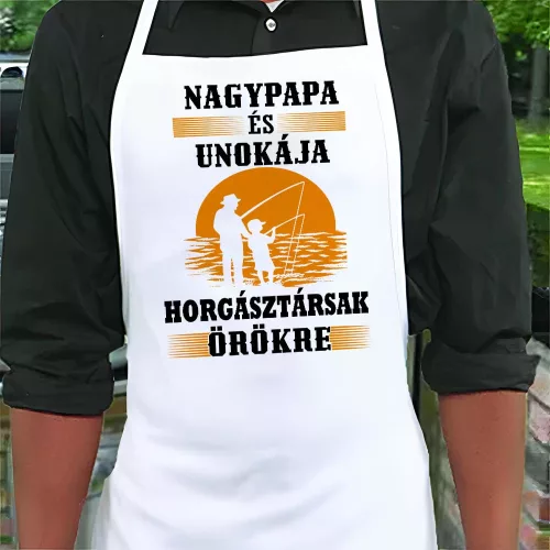 Horgásztársnak_kötény_Nagypapa_és_unokája_