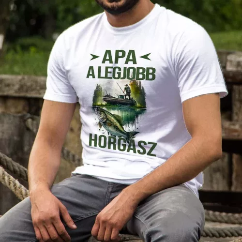 Póló_szülőknek_Apa_a_legjobb_horgász_