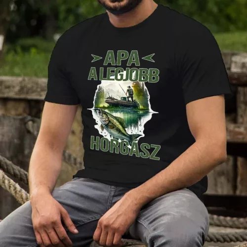 Póló_szülőknek_Apa_a_legjobb_horgász_