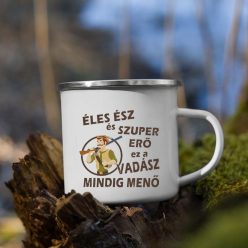 Ajándék_vadásznak_Éles_ész_szuper_erő_bögre_