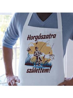 Pecás ajándék_Horgászatra születtem kötény