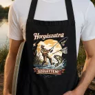 Pecás_ajándék_Horgászatra_születtem_kötény_