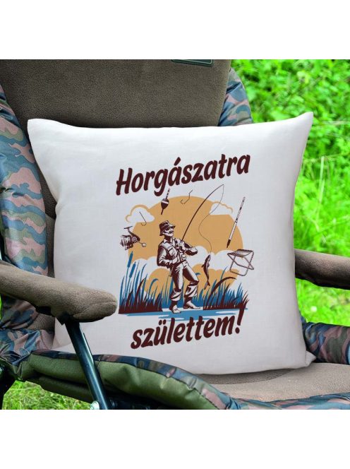 Pecás ajándék_Horgászatra születtem párna_