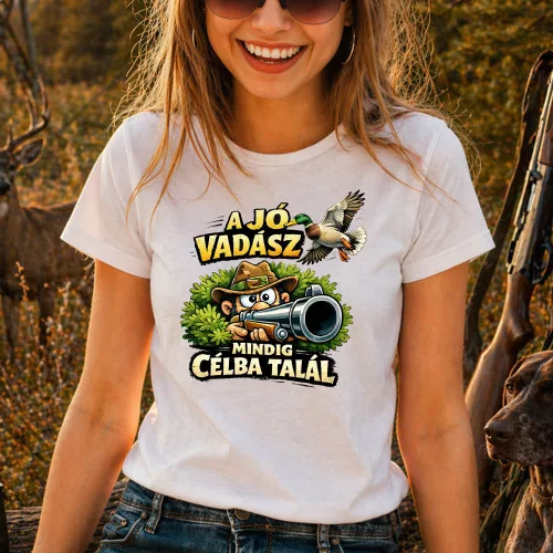 Vadász női póló - A vadász mindig célba talál