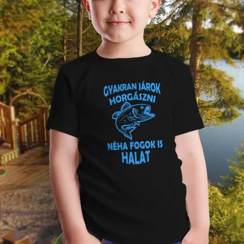 Vicces_pecás_gyerek_póló_Néha_halat_is_fogok