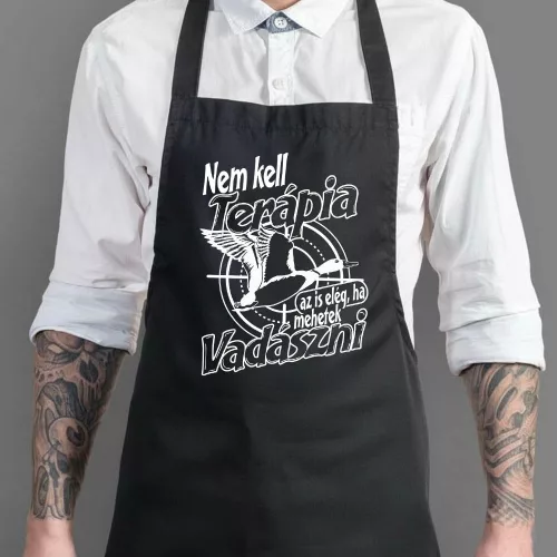 Feliratos_vadász_kötény_Nem_kell_terápia_
