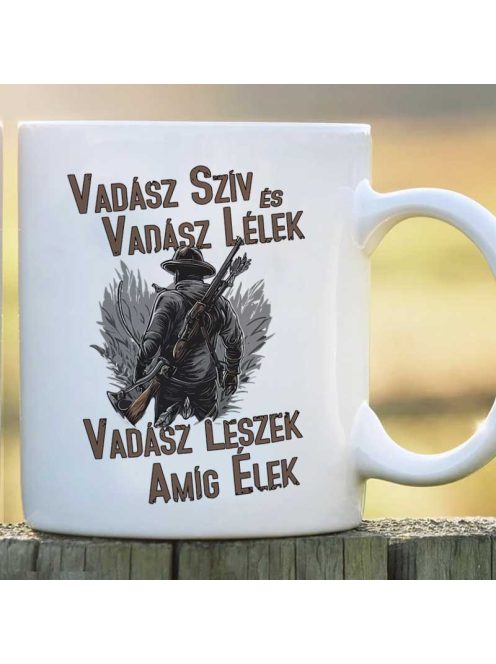 Vadász ajándék_Vadász szív és lélek bögre_