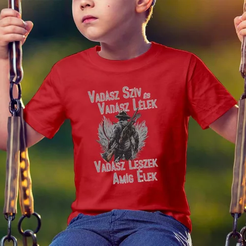 Vadász_ajándék_Vadász_szív_és_lélek_gyerek_póló