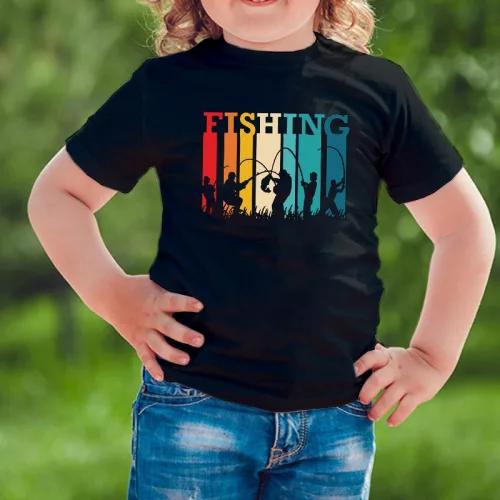 Vintage_mintás_pecás_gyerek_póló_Fishing_