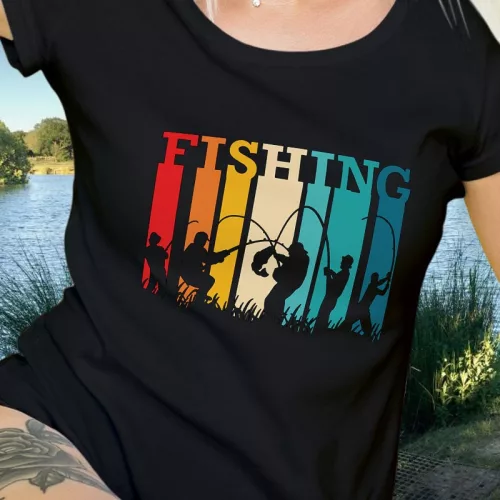 Vintage_mintás_pecás_női_póló_Fishing_