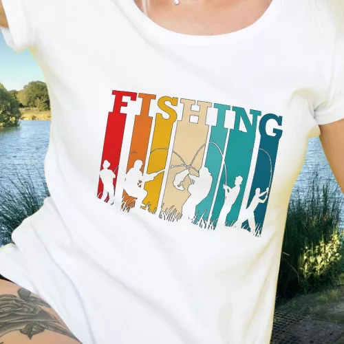 Vintage_mintás_pecás_női_póló_Fishing_