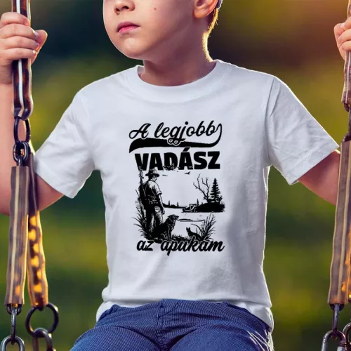 Apás_gyerek_póló_Legjobb_vadász_az_apukám_