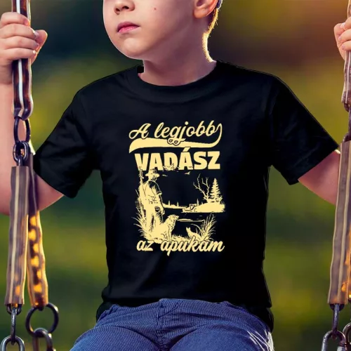 Apás_gyerek_póló_Legjobb_vadász_az_apukám_
