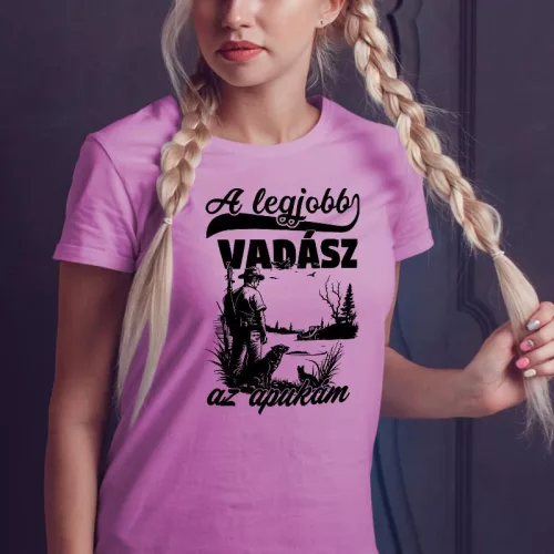 Apás_női_póló_Legjobb_vadász_az_apukám_