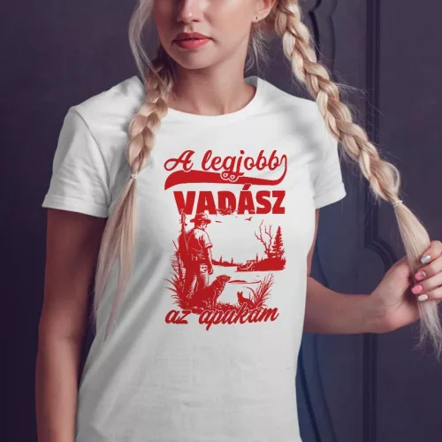 Apás_női_póló_Legjobb_vadász_az_apukám_