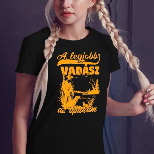 Apás_női_póló_Legjobb_vadász_az_apukám_