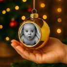 Fényképes_karácsonyfadísz_gömb_arany_Fényképes_ajándékok_