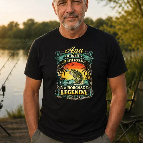  Apa a férfi a mítosz a horgász legenda póló