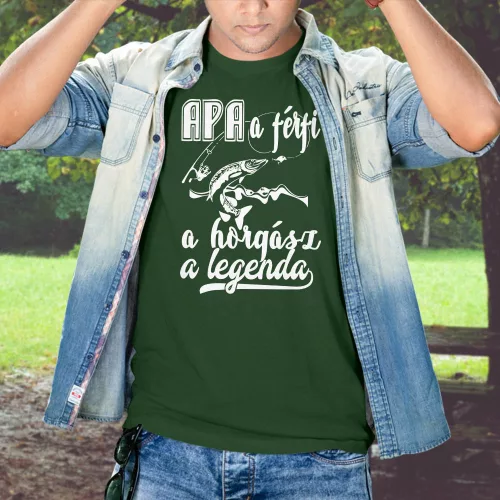 Pecás_ajándék_Apa_horgász_legenda_póló_
