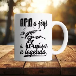 Pecás_ajándék_Apa_horgász_legenda_bögre_