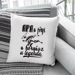 Pecás_ajándék_Apa_horgász_legenda_párna_
