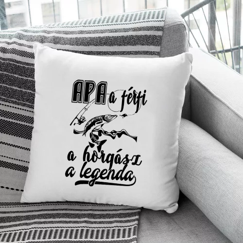 Pecás_ajándék_Apa_horgász_legenda_párna_