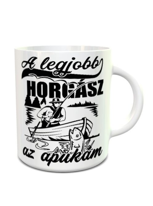 Horgász ajándék_Legjobb horgász apuka bögre 