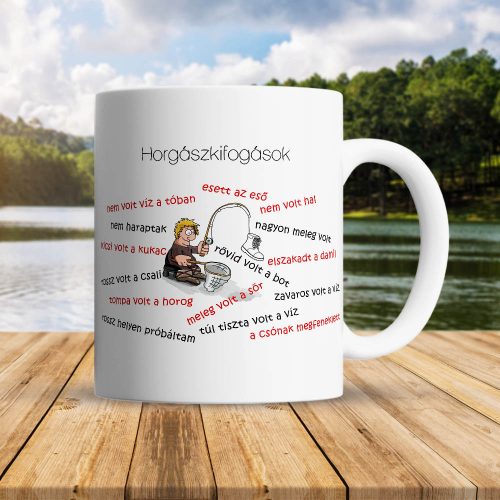 Ajándék_horgásznak_Horgász_kifogások_bögre_