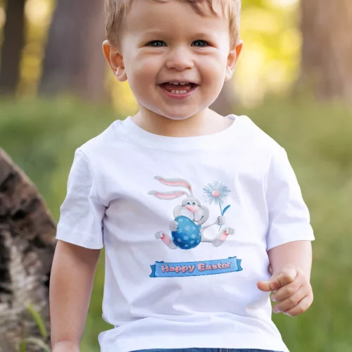 Húsvéti_nyuszis_gyerek_póló_Happy_Easter_