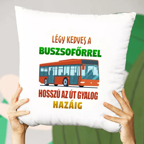 Párna_buszsofőrnek_Légy_kedves_a_sofőrrel_