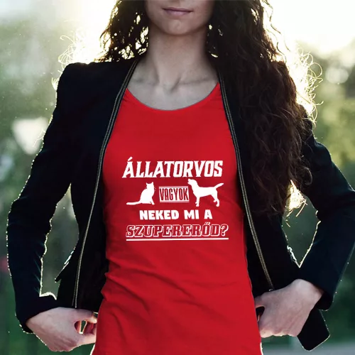 Női_póló_állatorvosnak_Neked_mi_a_szupererőd?