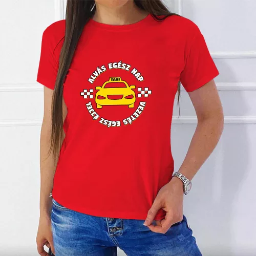 Póló_női_taxisnak_Vezetés_egész_éjjel_