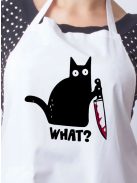 Macskás kötény - What? cat with knife 