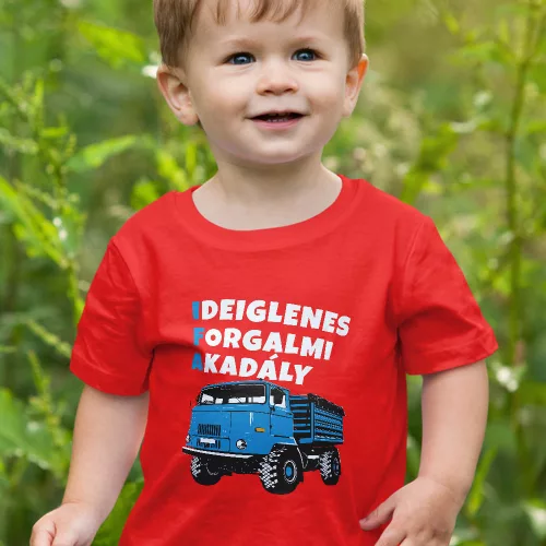 Vicces_IFA_gyerek_póló_Forgalmi_akadály_