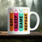Gamer_ajándék_Sleep_Game_Repeat_bögre_