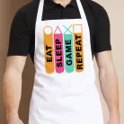 Gamer_ajándék_Sleep_Game_Repeat_kötény_